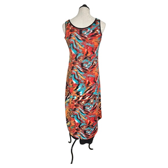 Kate & Mallory Orange & Black Tank Dress Multicolor Abstract Pattern Size XS - Picture 5 of 11